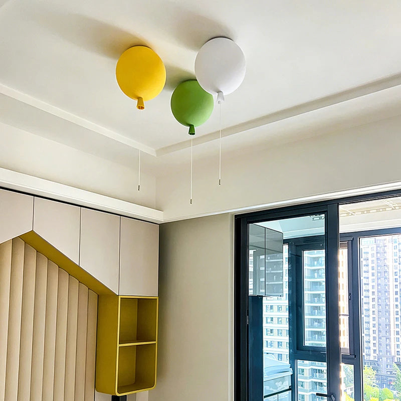 Yellow Blue White Red Glass Ceiling Light Balloon