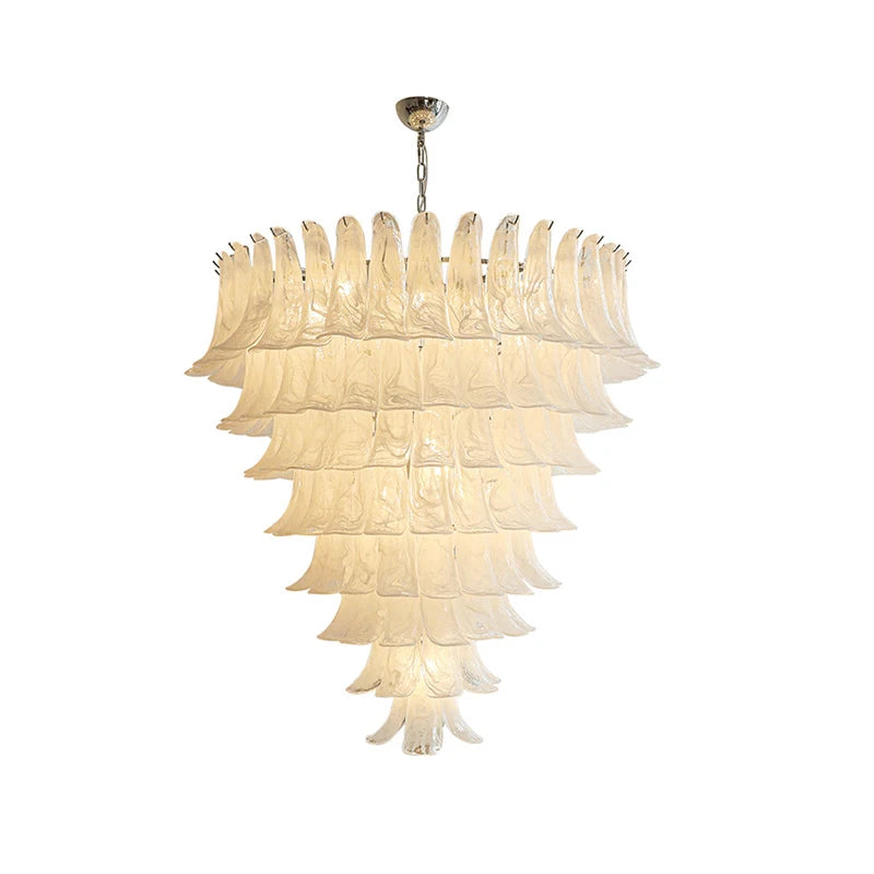 Spring Leaves Glass Tree Gold Chrome Black LED Chandelier