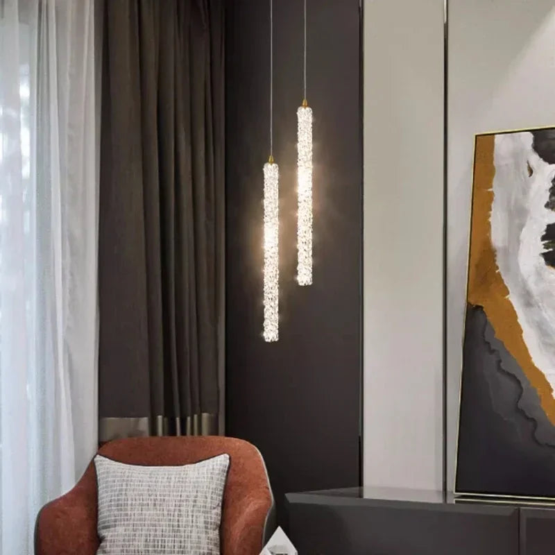 Bedside LED Luminaires Crystal Pendant Lights Sofa