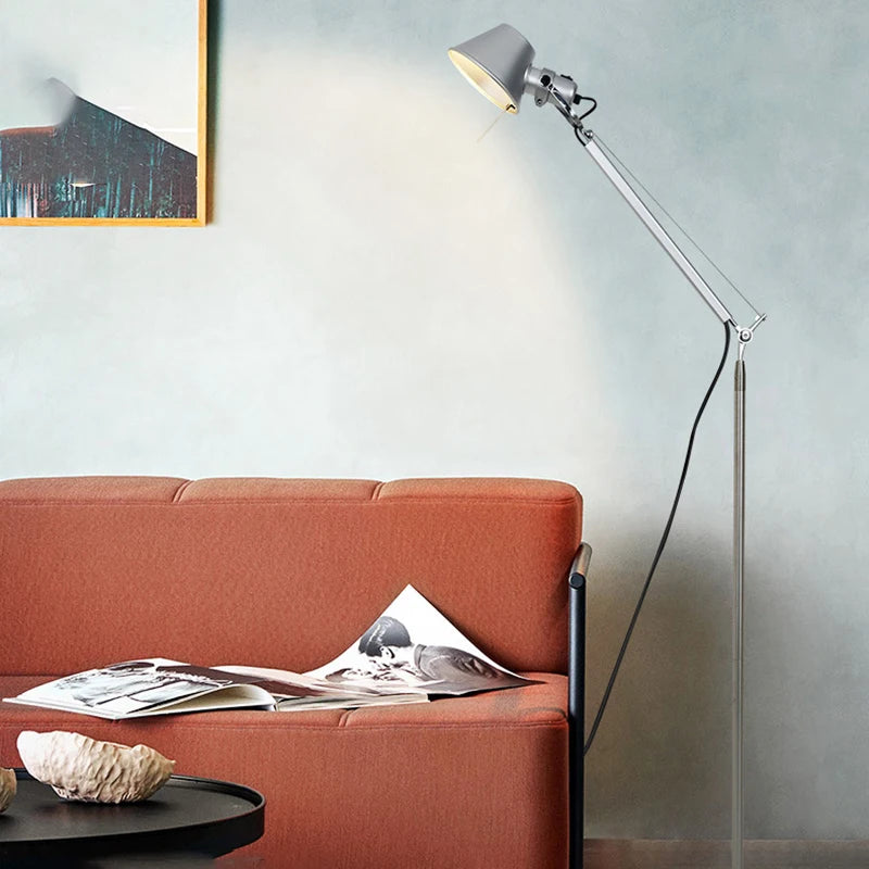 Silver Black Aluminum Floor Lamp E27 Bulb EU AU US Plug