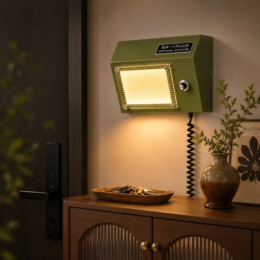 Creative LED Wall Lamp Green Red Metal Plug Indoor