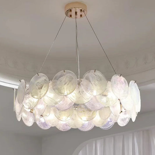 Colorful Glass LED Pendant Lights French Living Room E14