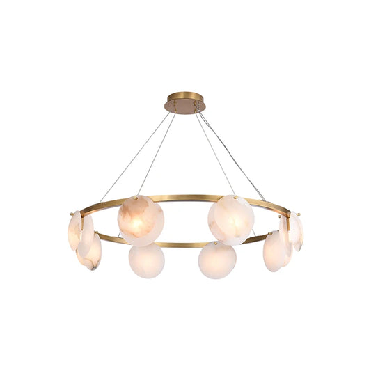 Home LED Alabaster Chandelier Crafted From Natural Marble