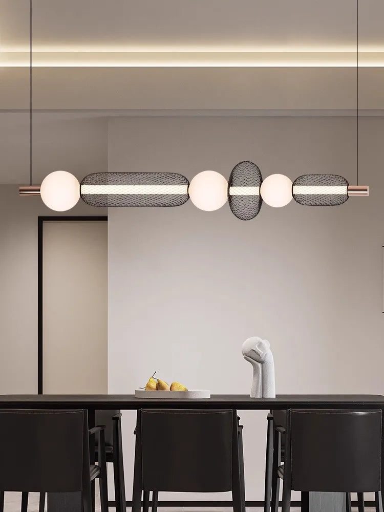 Black Grid Restaurant Pendant Light Designer Coffee Table