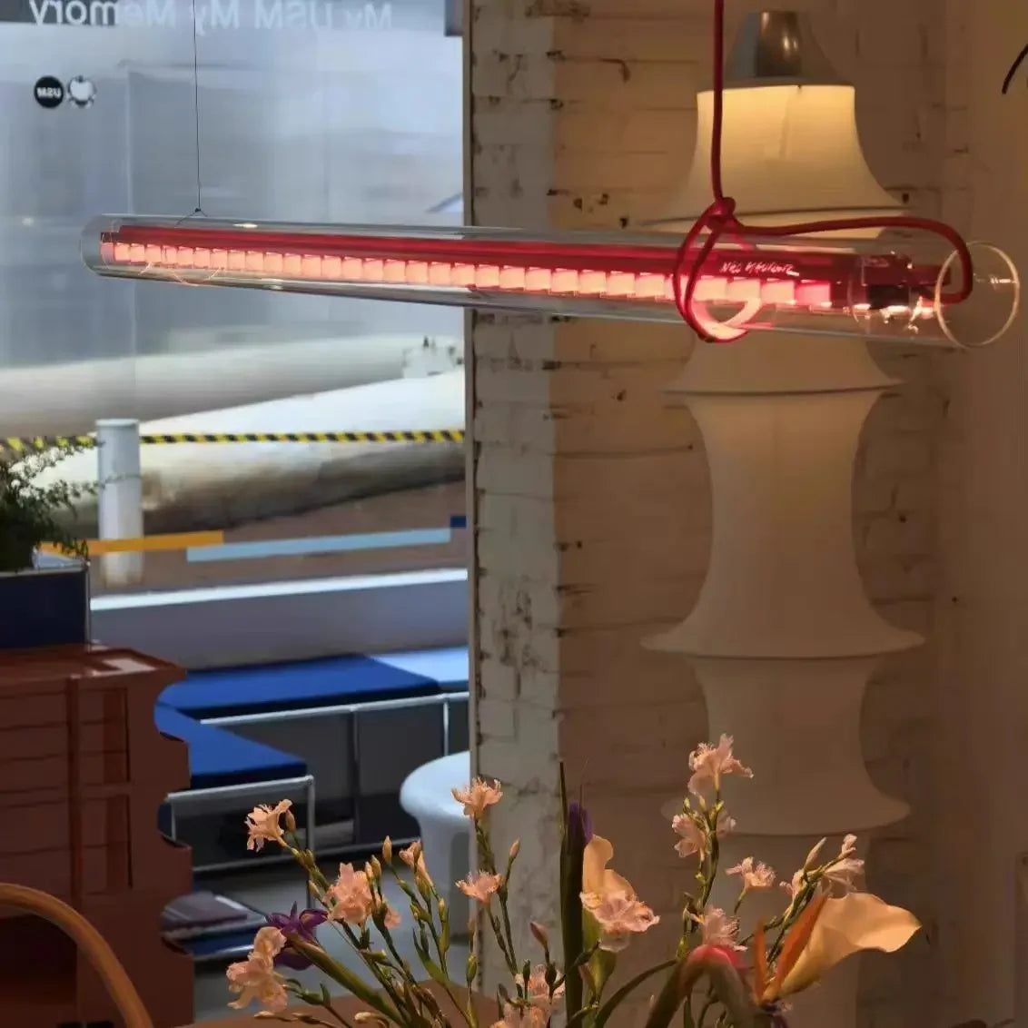 Tubular Lamp LED Long Glass Linear Creative Design Red Blue