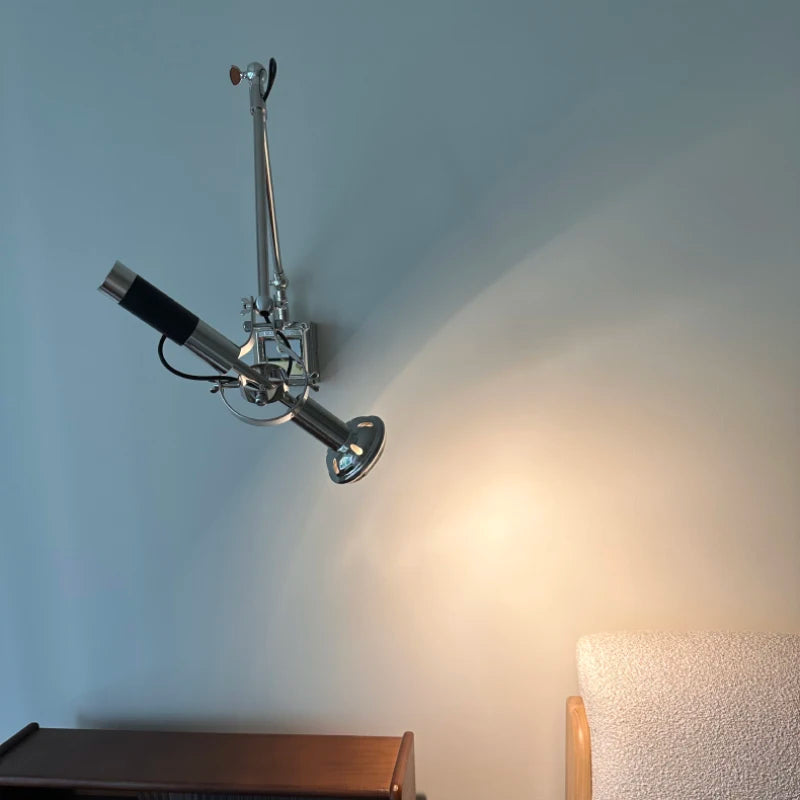 Novelty Chrome Metal Wall Lamp Switch Rotatable GU10 Bulb