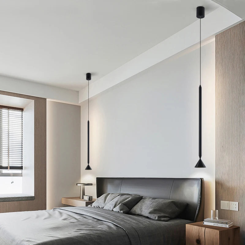 Black Silver Aluminum Wire Length Pendant Lights