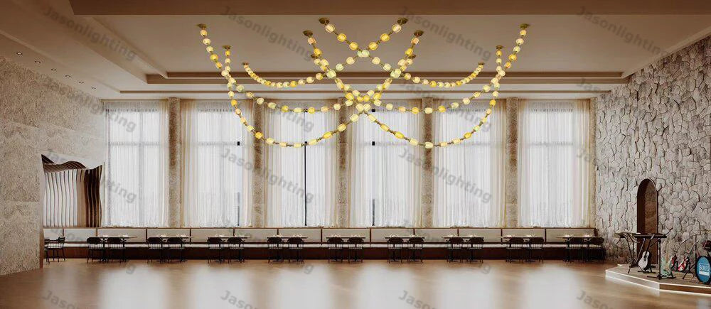 Colorized DIY Glass Long Strap High Ceiling Gold Chrome