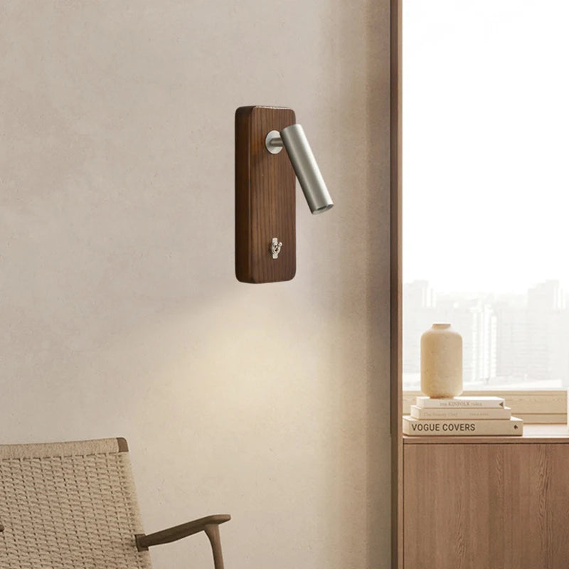 With Switch Wall Lamp Gold Silver Brass Wooden