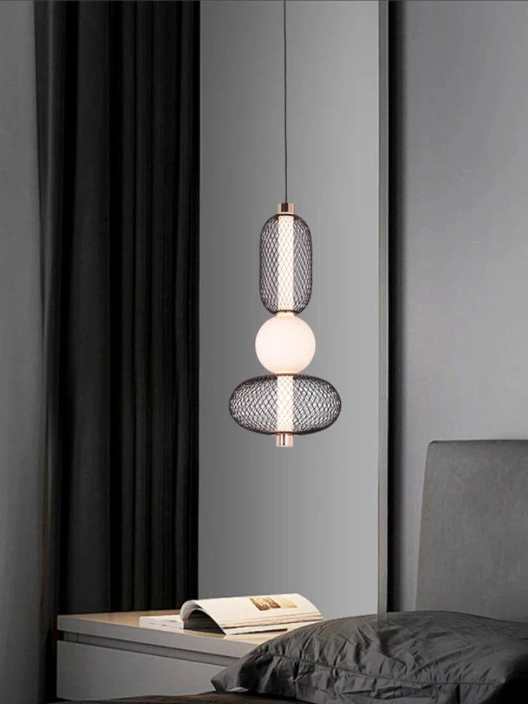 Black Grid Restaurant Pendant Light Designer Coffee Table