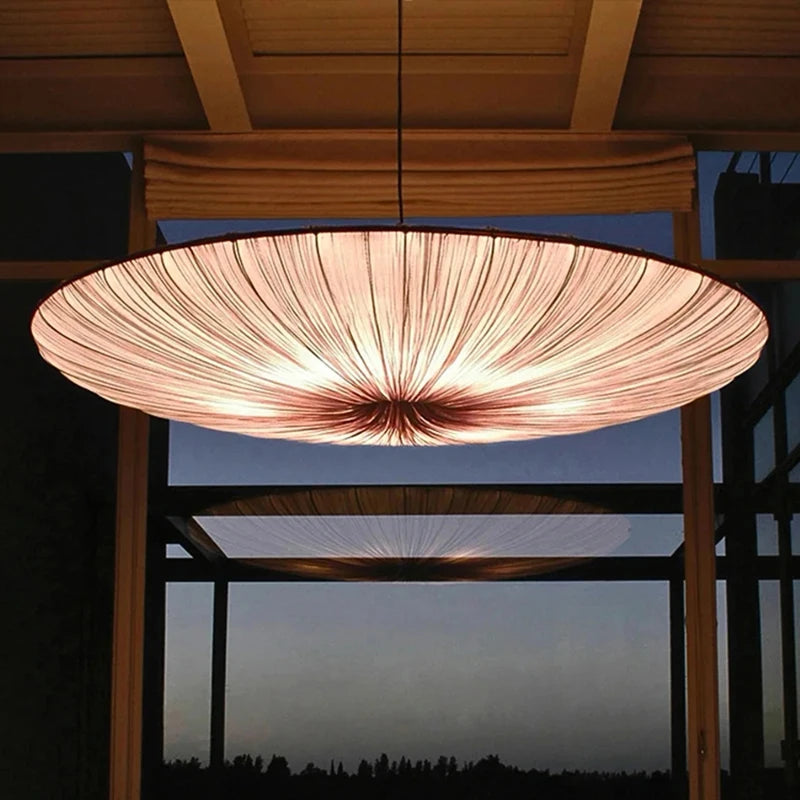 Nordic E27 LED Chandelier Japanese Bar Pendant Light Round
