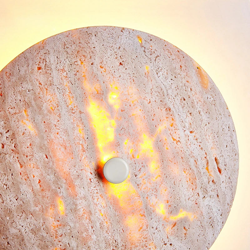 Art Round Natural Stone LED Wall Lamp