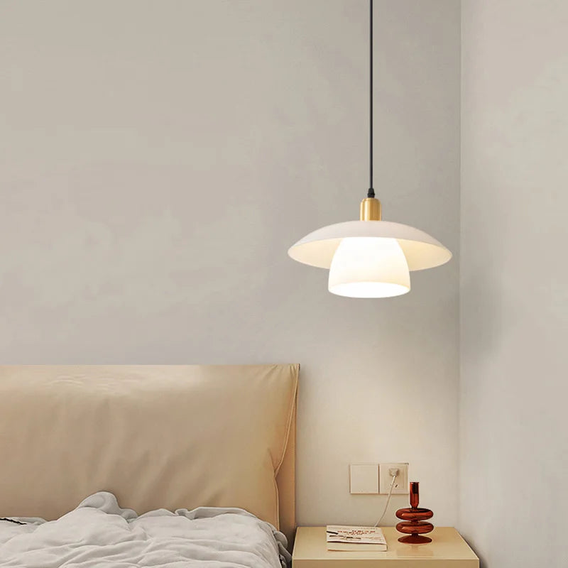 Postmodern Bedroom Bedside Copper Small Chandelier Nordic