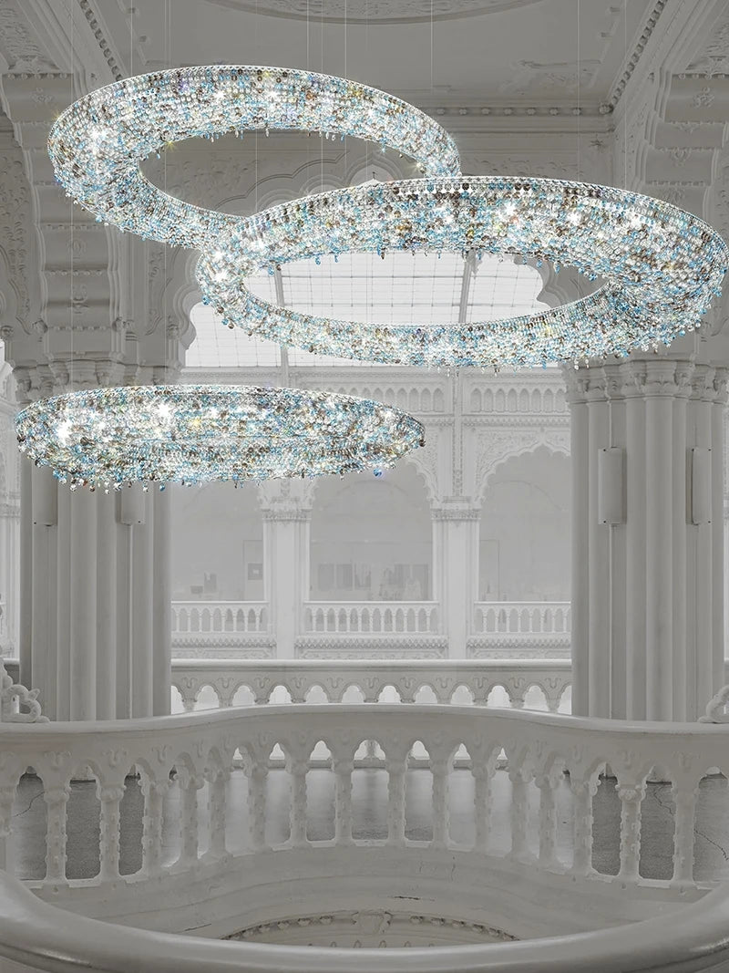 Home K9 Crystal Collection Round Rectangular Chandelier