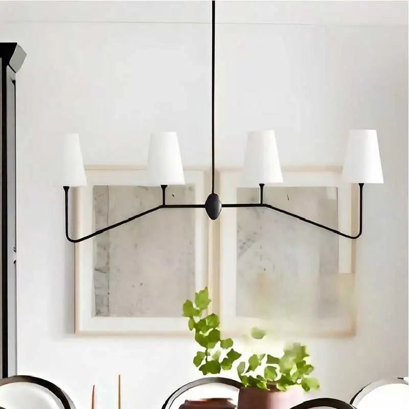 American Retro Fabric Chandelier E14 Industrial Metal
