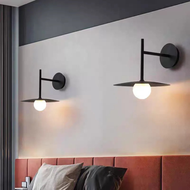 Minimalist Wall Light White Glass With Plug
