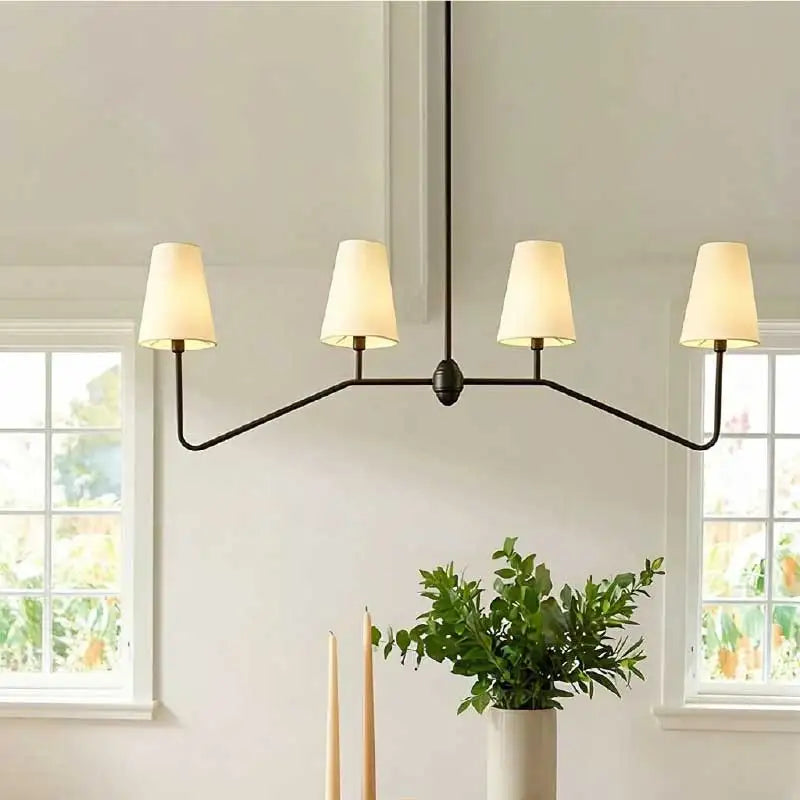 American Retro Fabric Chandelier E14 Industrial Metal