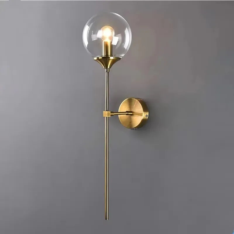 E14 Simple LED Wall Light Bedroom Bdside Glass Ball Lamp