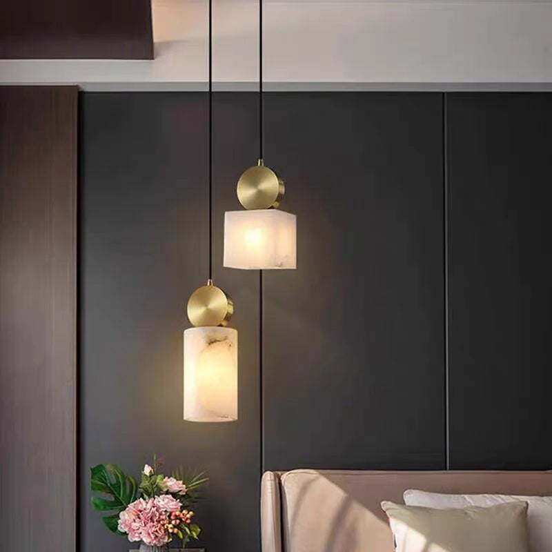 Natural Marble Chandelier G9 Bulb For Dining Room Beroom