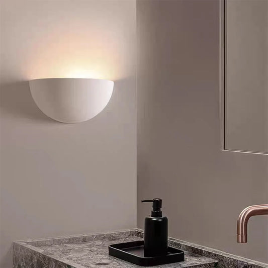 Nordic White Gypsum LED Wall Lamp Indoor