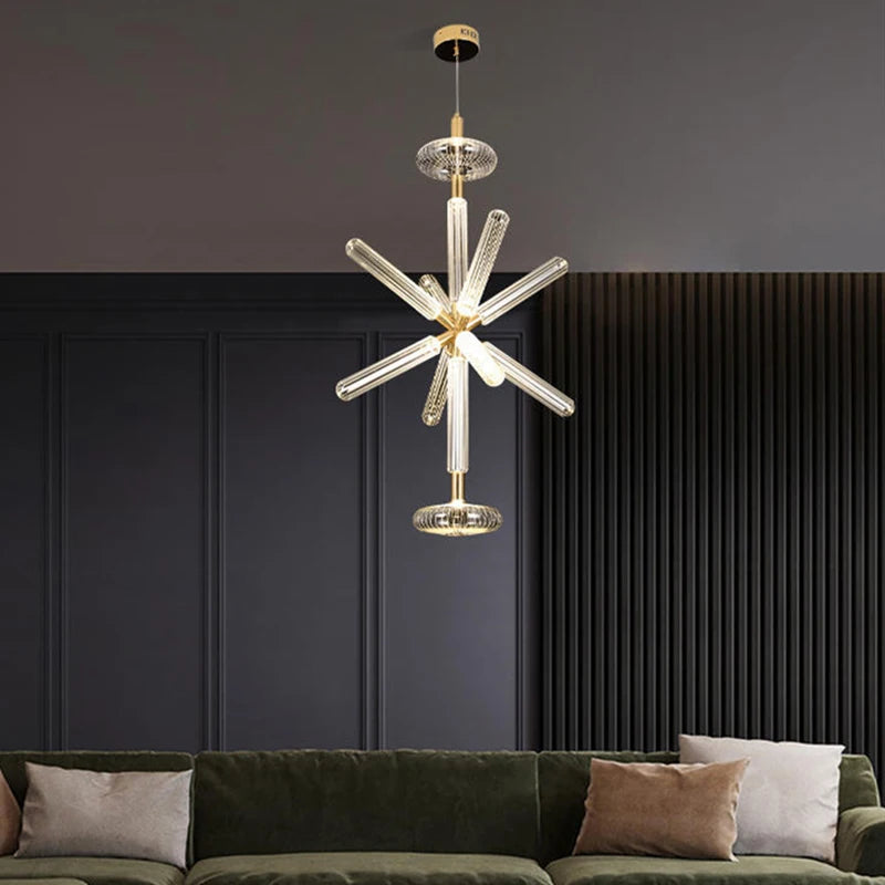 Novelty Clear Glass Gold Chandeliers