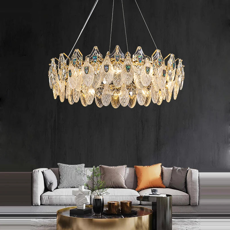 LED Postmodern Colorized Peacock Gold Designer