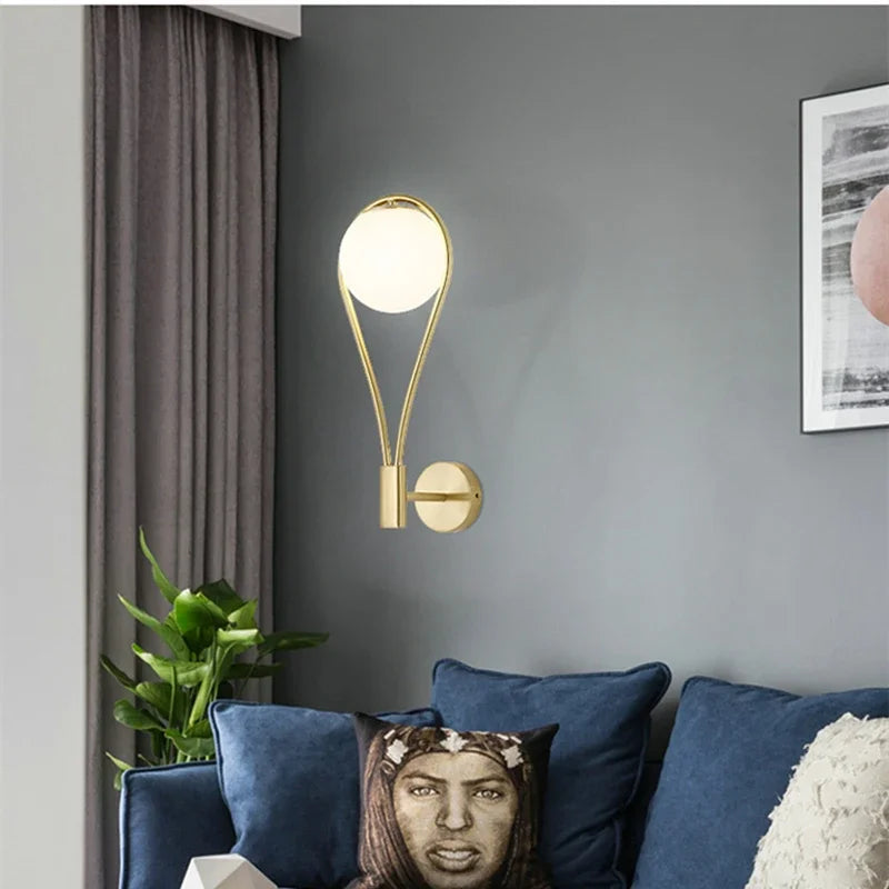 Wall Lamps LED Glass Ball Golden