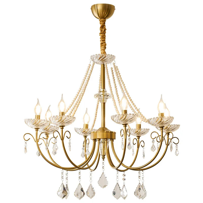 American Crystal LED Chandelier Living Room E14 Pendant