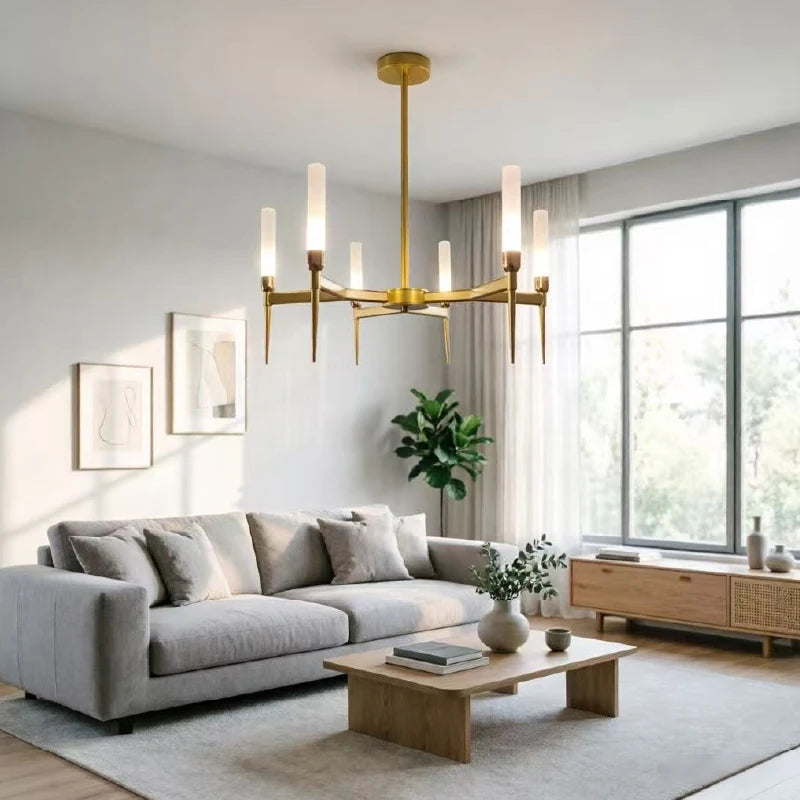 American Retro E14 Chandelier Glass Shades Iron Pendant
