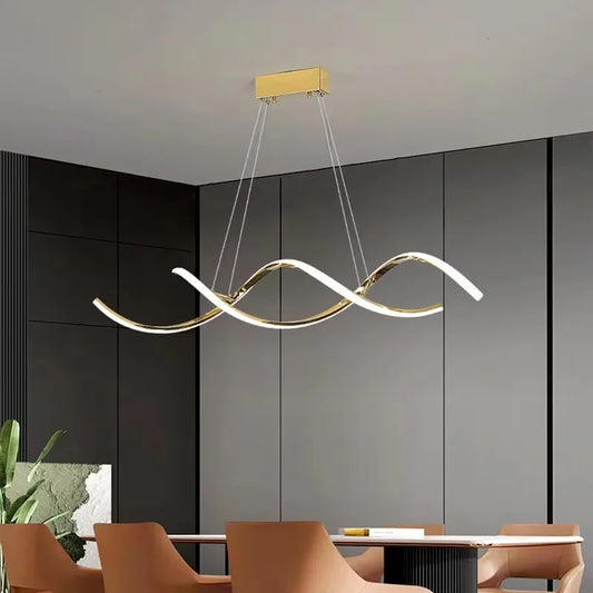 Dining Room Island LED Chandelier Stainless Steel Simple
