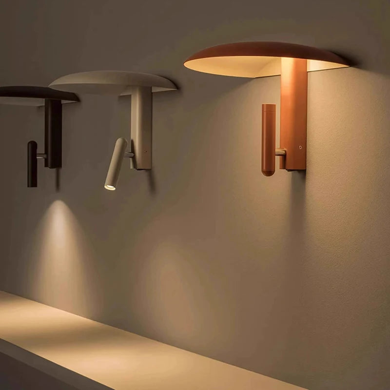 Wall Lamp 2 LEDs Black Orange Green Metal With Switch 3000K