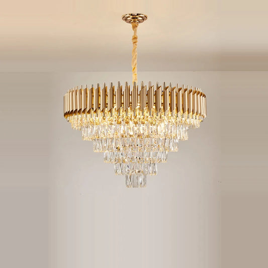 LED Black Golden Crystal Stainless Steel Lamp Light Pendant