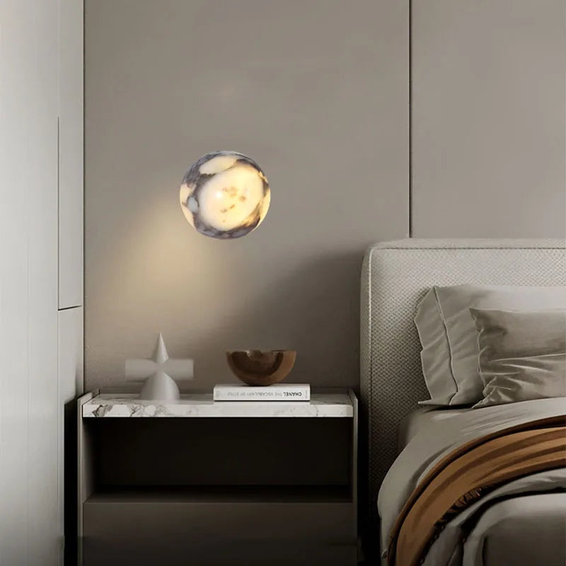 Natural Marble Ball Wall Lamp G9 Bulb Personalized