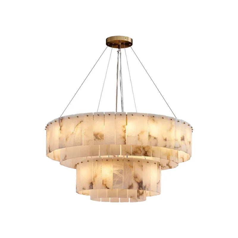 2 Layer Marble Series LED Hanging Lamps Chandelier
