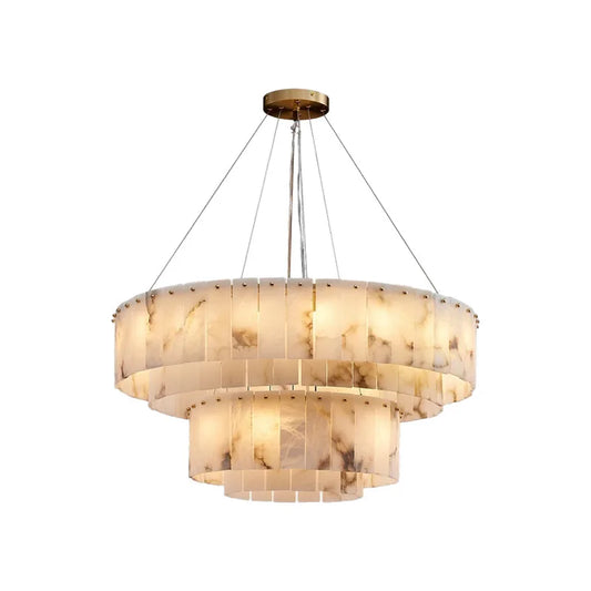 2 Layer Marble Series LED Hanging Lamps Chandelier