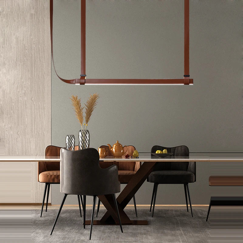 Build Home Artistic Leather Black Brown Pendant Lights