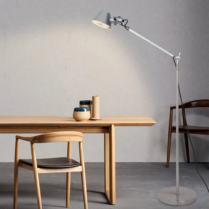 Silver Black Aluminum Floor Lamp E27 Bulb EU AU US Plug