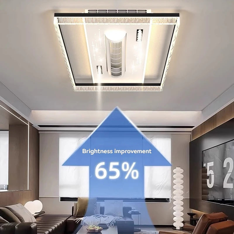 Ceiling Fan Light Living Room Invisible Bladeless Remote
