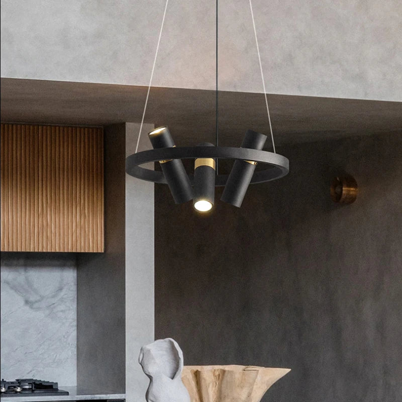 Art Chandelier Black Metal GU10 Bulb Pendant