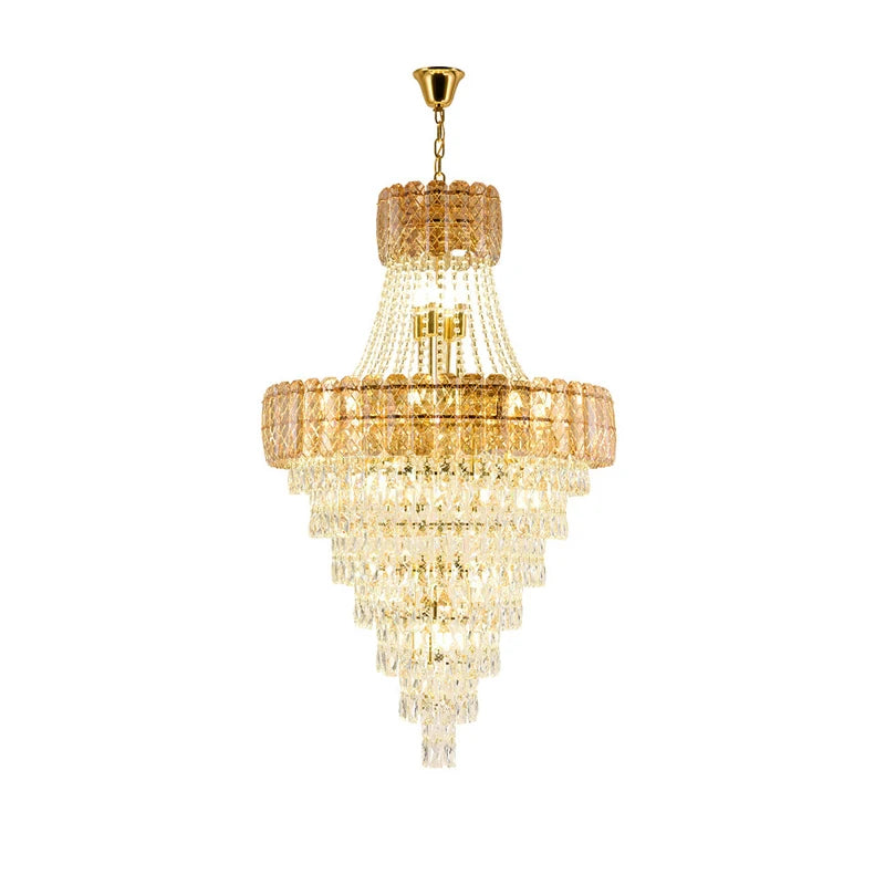 K9 Crystal Clear Amber Grey LED Chandelier