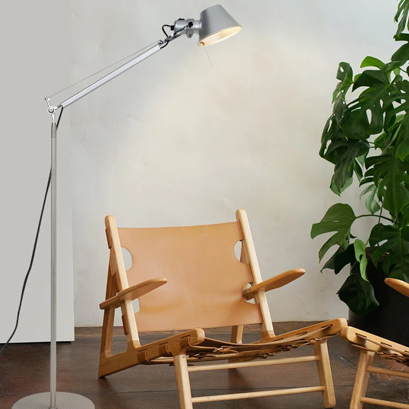 Silver Black Aluminum Floor Lamp E27 Bulb EU AU US Plug