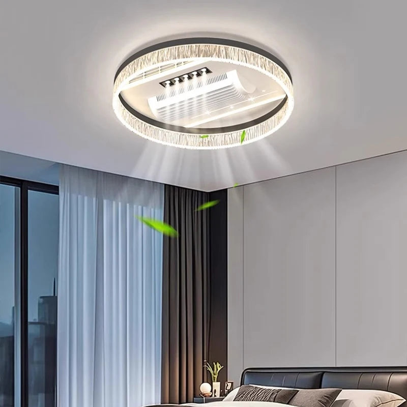 Ceiling Fan Light Living Room Invisible Bladeless Remote