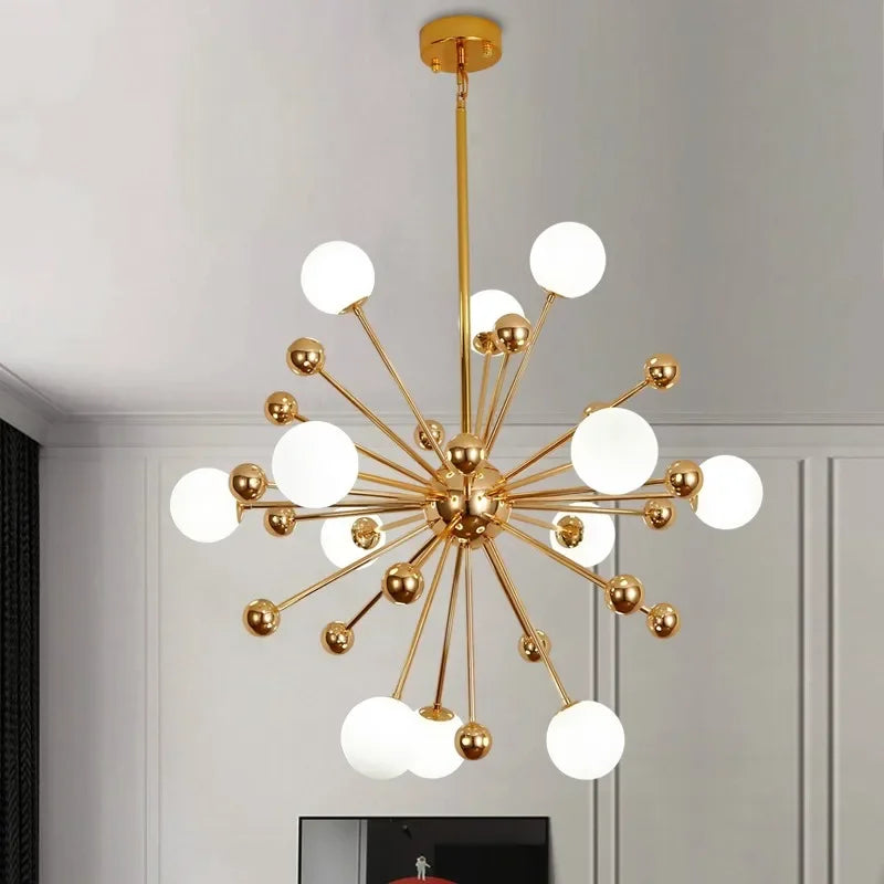 Globe Chandelier Lighting Kitchen Restaurant Golden