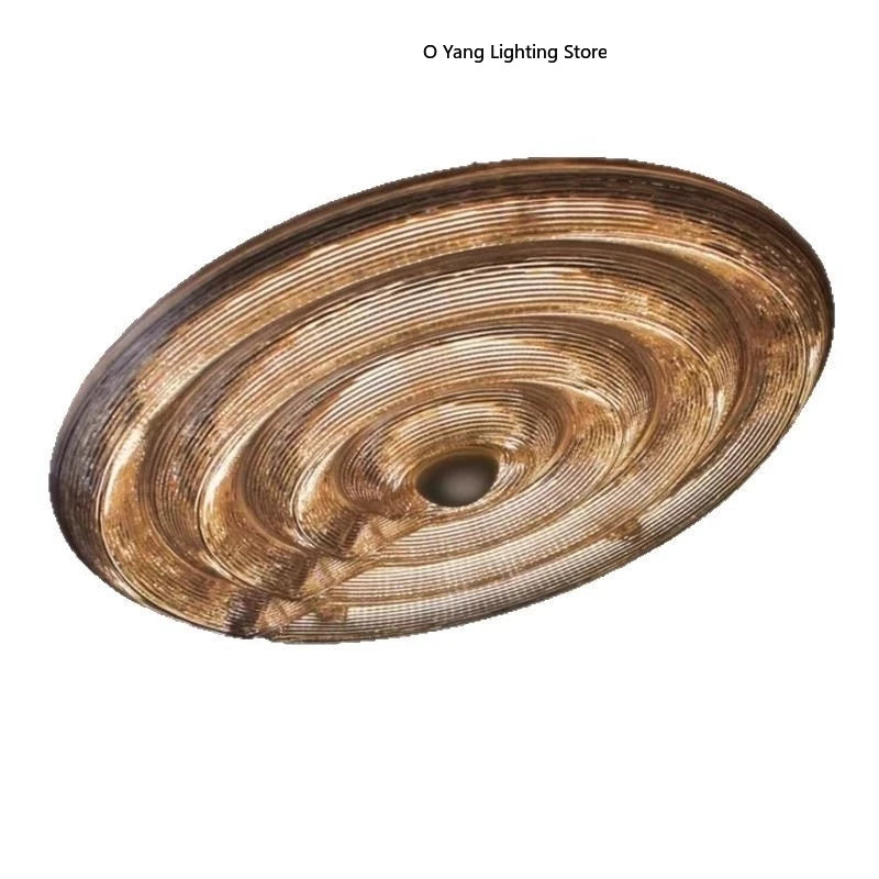 Corrugated Glass Pendant Light Art Round Lamp Nordic