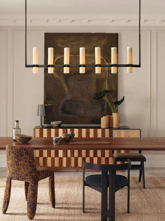 Black Series American Vintage White Glass Chandelier