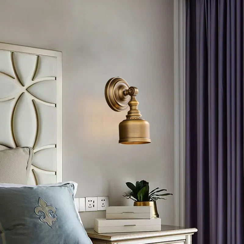 Old Copper Wall Lamp Clear Glass Indoor
