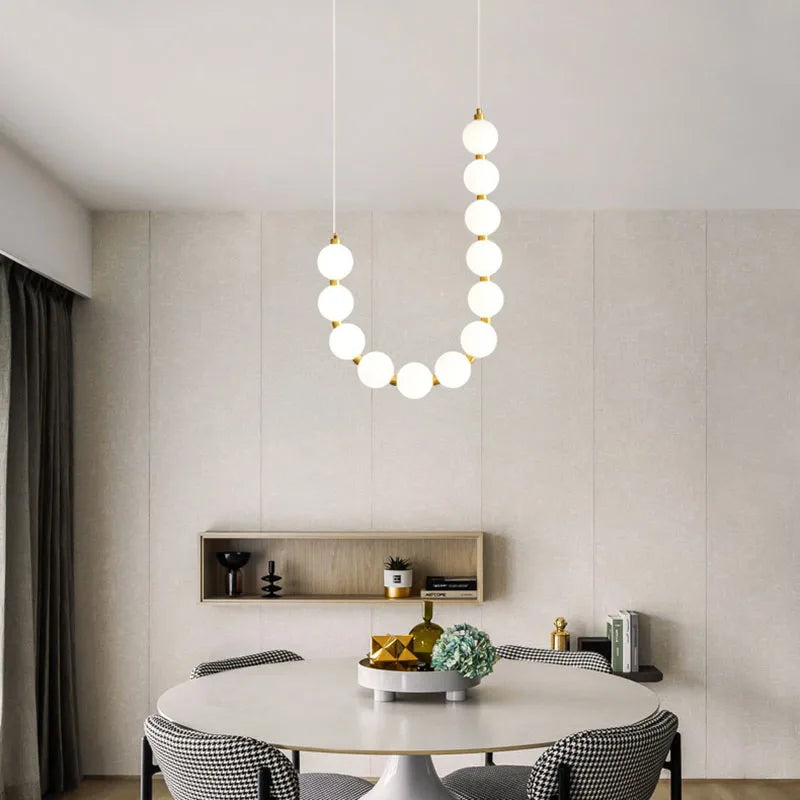 White Acrylic LED Chandelier Gold Aluminium