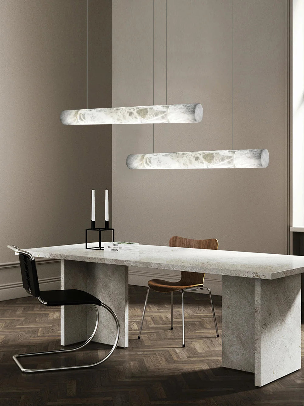 Dimmable LED Marble Art Gold Chrome Ceiling Pendant Lights