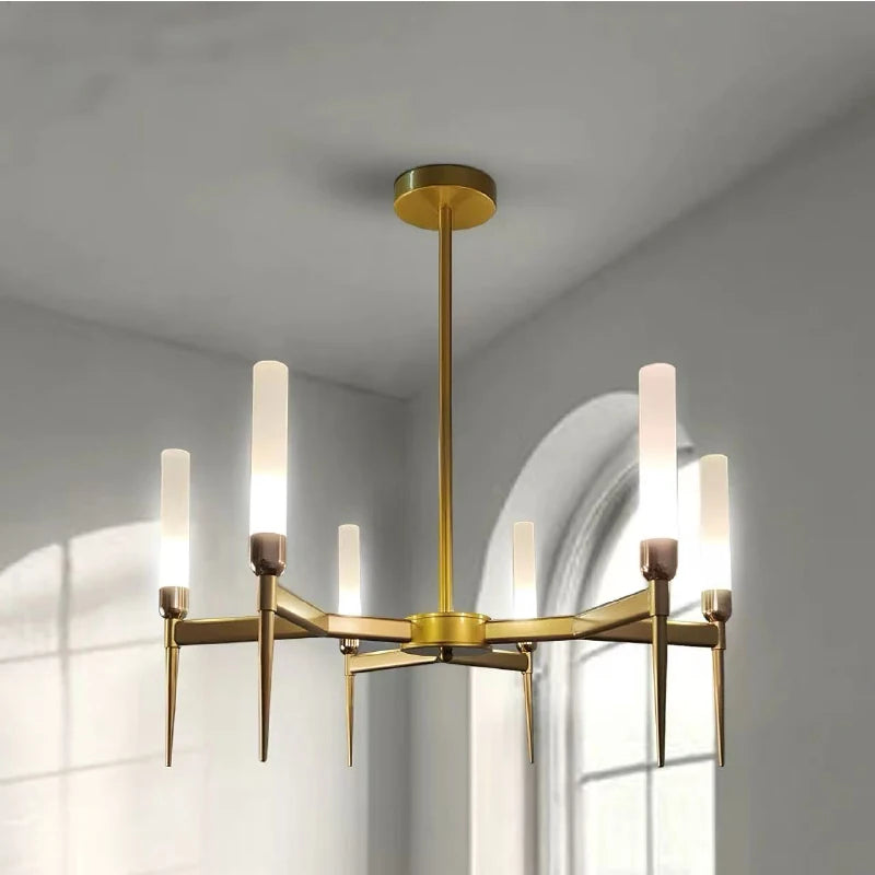 American Retro E14 Chandelier Glass Shades Iron Pendant