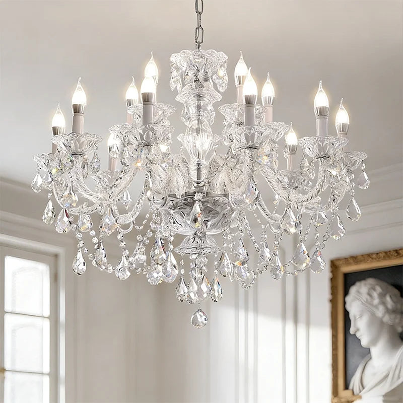 French Crystal Candle E14 Chandelier European
